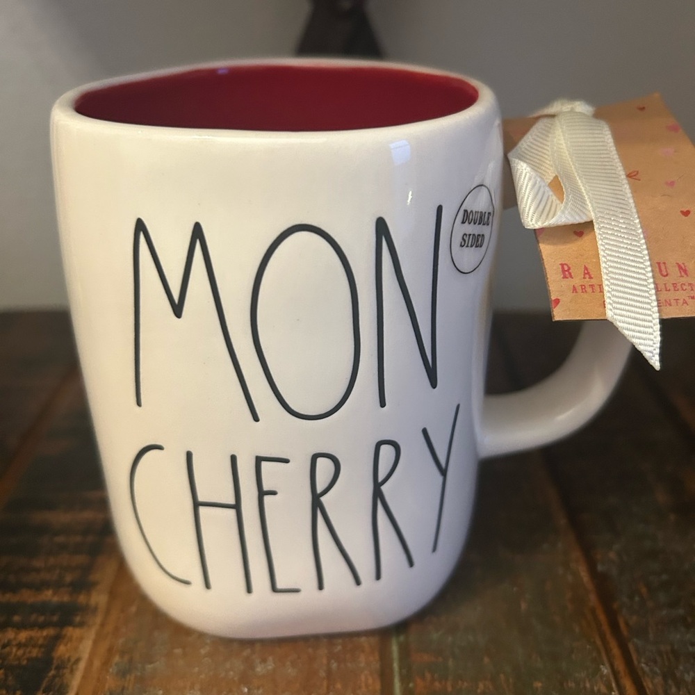 Rae Dunn MON CHERRY Mug With Cherries Love Valentines NEW